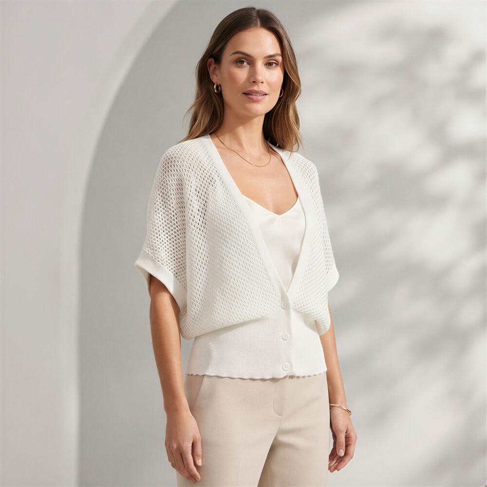 GRACE KARIN Open Knit Cardigan Women XL Shrug Boho Coastal Casual Minimalist